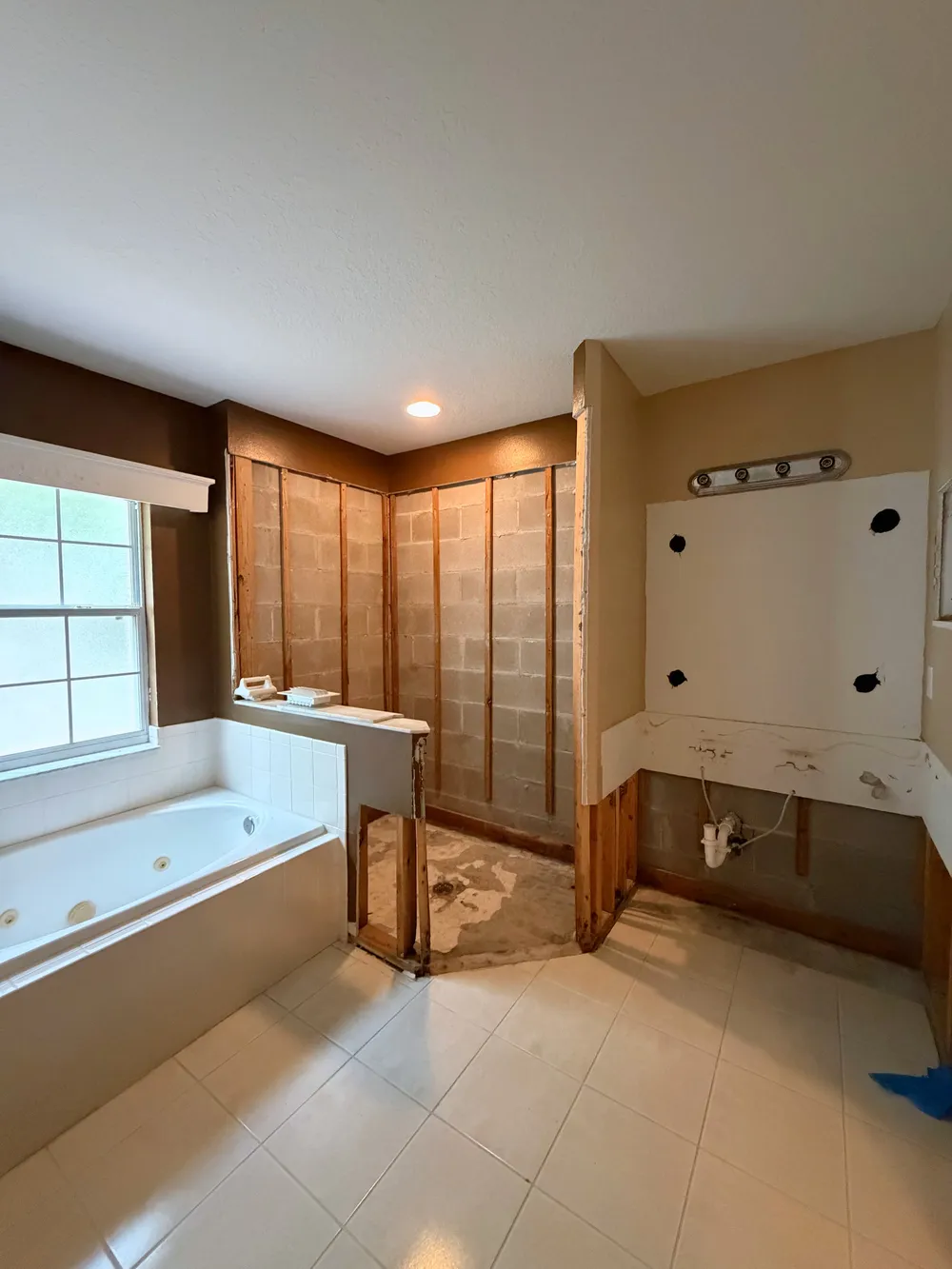 Bathroom during demolition in the Calle bathroom.