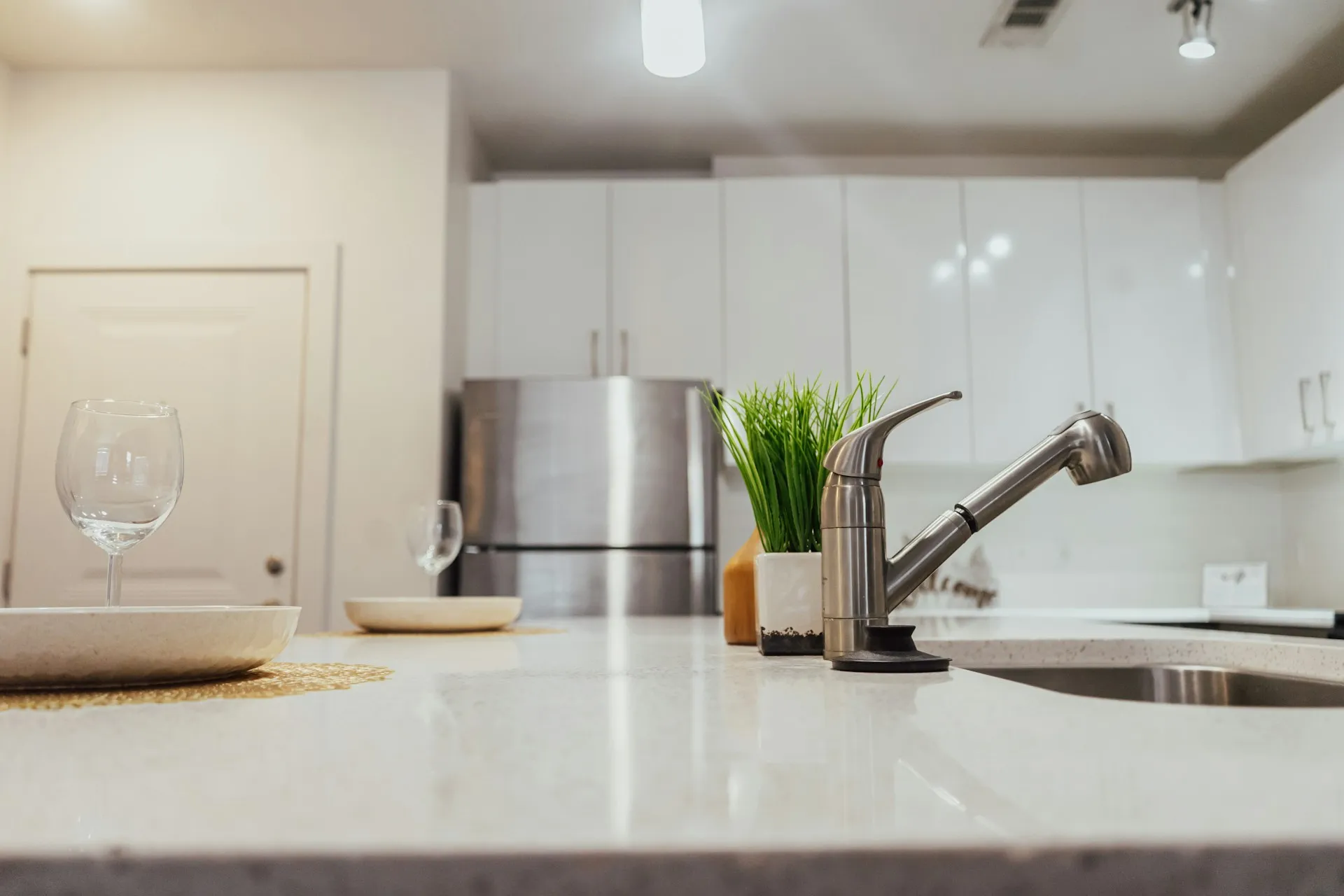 Kitchen countertop closeup