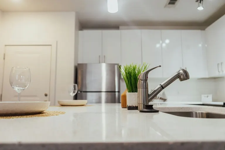 Kitchen countertop closeup