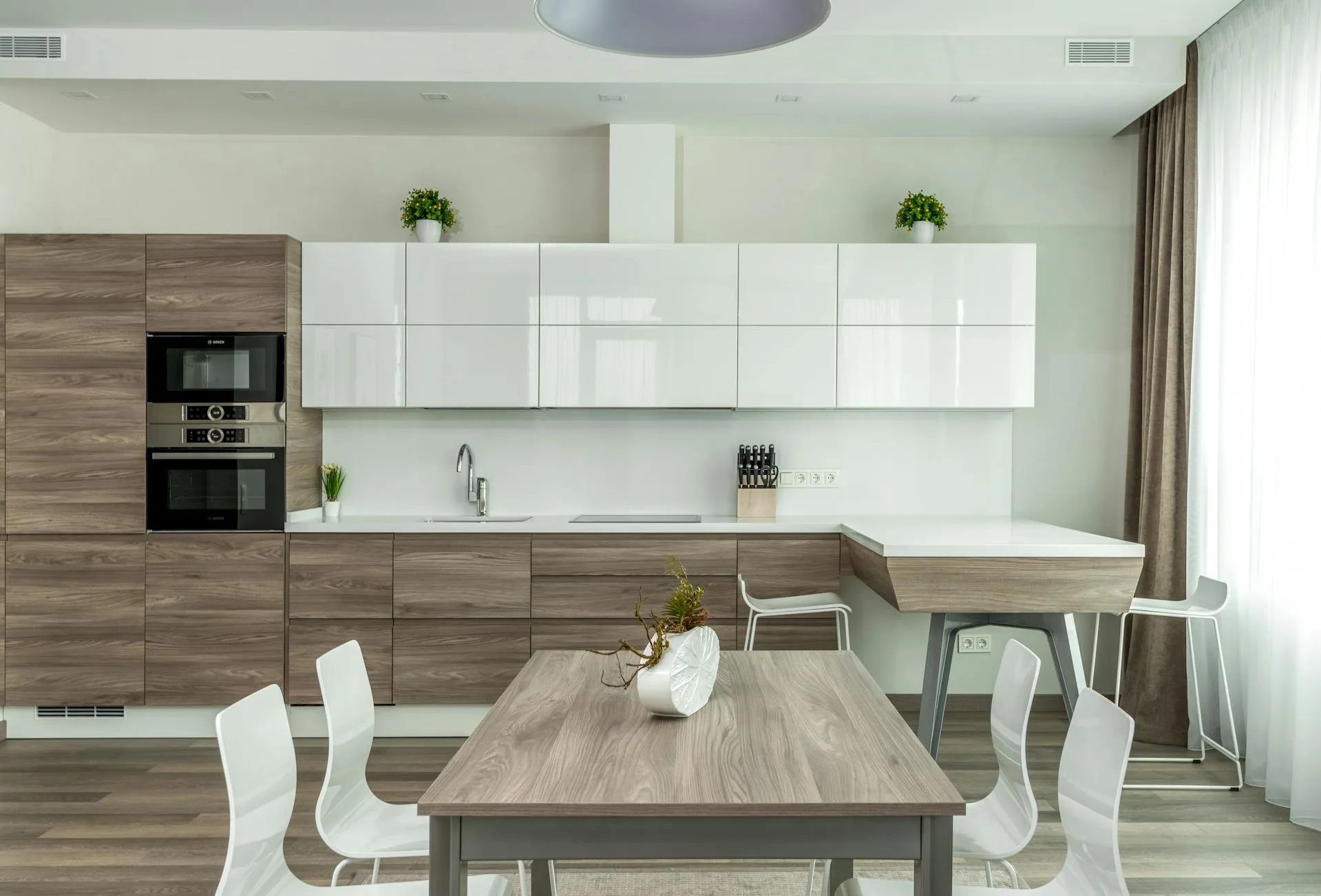 Two Tone Modern Kitchen Ash and White