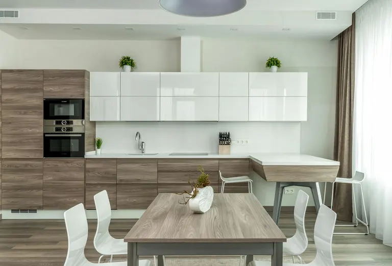 Two Tone Modern Kitchen Ash and White